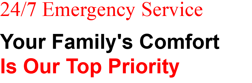 24/7 Emergency Service Your Family's Comfort Is Our Top Priority